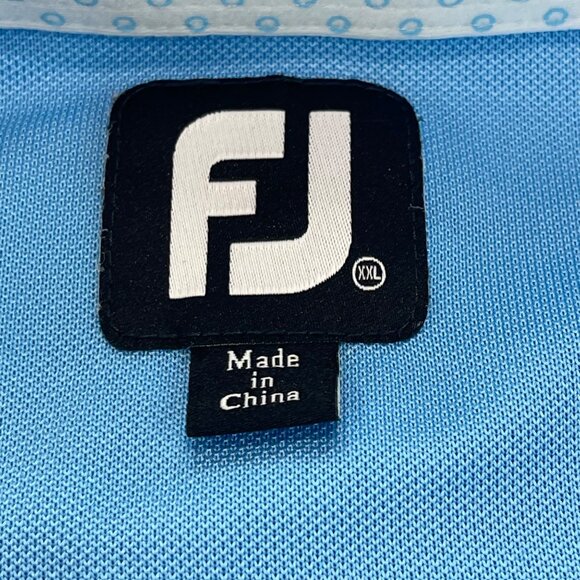 FootJoy Polo Shirt Mens Size XXL Blue Embroidered Logo Short Sleeves Golf Casual - Picture 4 of 9